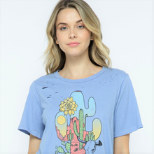 Load image into Gallery viewer, Distressed Blue Desert Graphic Tee
