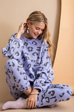 Load image into Gallery viewer, Lilac Leopard Pullover Sweat Suit
