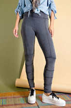 Load image into Gallery viewer, Ash Navy Mineral Washed Moto Leggings
