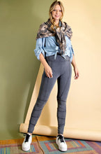 Load image into Gallery viewer, Ash Navy Mineral Washed Moto Leggings
