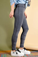 Load image into Gallery viewer, Ash Navy Mineral Washed Moto Leggings
