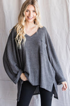 Load image into Gallery viewer, PRE-ORDER - Oversized Waffle Knit V-Neck Top
