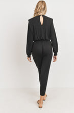 Load image into Gallery viewer, Padded Shoulders Long Balloon Sleeves Jumpsuit
