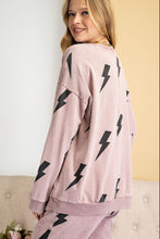 Load image into Gallery viewer, Long Sleeve Pink Lightning Bolt Terry Knit Set
