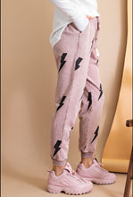 Load image into Gallery viewer, Long Sleeve Pink Lightning Bolt Terry Knit Set
