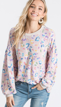 Load image into Gallery viewer, Pastel Pink Multi Colour Leopard Print Top
